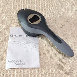 NOS Tupperware Grand Opener Gadget Kitchen Ergologics Gray Black #1285